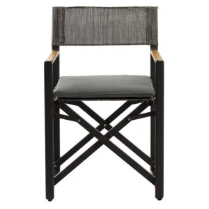Gwyneth Metal Foldable Outdoor Deck / Director's Chair, Anthracite by El Diseno, a Outdoor Chairs for sale on Style Sourcebook