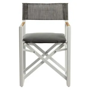 Gwyneth Metal Foldable Outdoor Deck / Director's Chair, White by El Diseno, a Outdoor Chairs for sale on Style Sourcebook
