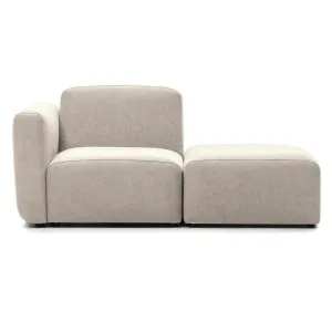Eonova Fabric Modular Sofa, 1 Seater with Side Pouffe, Beige by El Diseno, a Sofas for sale on Style Sourcebook