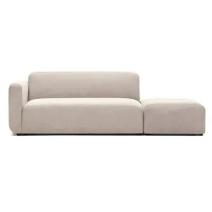 Eonova Fabric Modular Sofa, 2 Seater with Side Pouffe, Beige by El Diseno, a Sofas for sale on Style Sourcebook