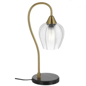 Azalea Table Lamp, Black / Antique Gold by Telbix, a Table & Bedside Lamps for sale on Style Sourcebook