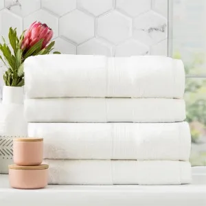 Renee Taylor Stella 4 Piece White Bath Towel Pack by null, a Towels & Washcloths for sale on Style Sourcebook