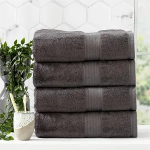 Renee Taylor Stella 4 Piece Charcoal Bath Towel Pack by null, a Towels & Washcloths for sale on Style Sourcebook