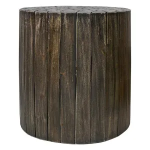 Musca Reclaimed Timber Round Side Table, Black Wash by Fobbio Home, a Side Table for sale on Style Sourcebook