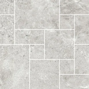 Tundra French Pattern Light Grey HiLite Silk by Beaumont Tiles, a Mosaic Tiles for sale on Style Sourcebook