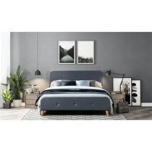 Miller Fabric Bed, Double, Charcoal by Dodicci, a Beds & Bed Frames for sale on Style Sourcebook