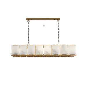 New York Alabaster Pendant - Linear Brass by CAFE Lighting & Living, a Pendant Lighting for sale on Style Sourcebook