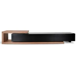 Olsen TV Unit 2.4m - Walnut and Black by Calibre Furniture, a Entertainment Units & TV Stands for sale on Style Sourcebook