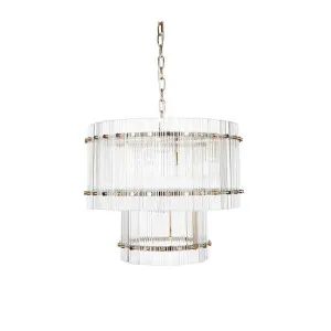 Paloma Crystal Pendant - 2 Tier Brass by CAFE Lighting & Living, a Pendant Lighting for sale on Style Sourcebook