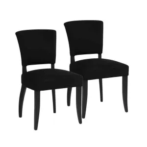 Chelsea Dining Chair Set of 2 - Black Cotton by CAFE Lighting & Living, a Dining Chairs for sale on Style Sourcebook