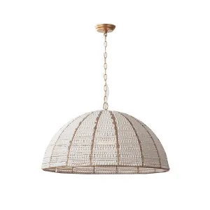 Sierra Beaded Dome Pendant Gold & White by CAFE Lighting & Living, a Pendant Lighting for sale on Style Sourcebook