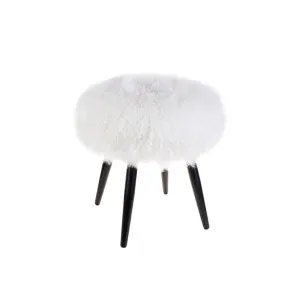 Dixie Mongolian Fur Stool - White by CAFE Lighting & Living, a Ottomans for sale on Style Sourcebook