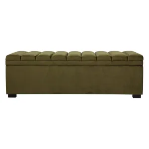 Soho Storage Bench Ottoman - Olive Velvet by CAFE Lighting & Living, a Ottomans for sale on Style Sourcebook