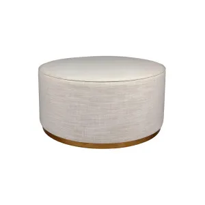 Elysium Round Ottoman - Off White Linen by CAFE Lighting & Living, a Ottomans for sale on Style Sourcebook