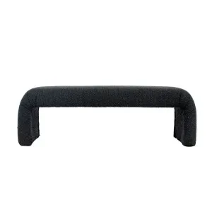 The Curve Bench Ottoman - Black Boucle by CAFE Lighting & Living, a Ottomans for sale on Style Sourcebook