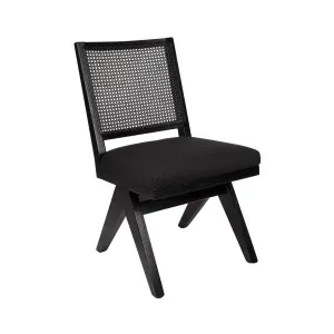The Imperial Rattan Black Dining Chair - Black Linen by CAFE Lighting & Living, a Dining Chairs for sale on Style Sourcebook