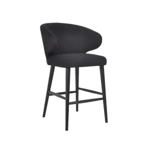 Harlow Kitchen Stool - Black Linen by CAFE Lighting & Living, a Bar Stools for sale on Style Sourcebook