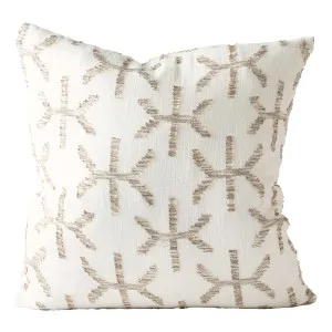 Eros Feather Fill Cushion 50x50cm in White / Nutmeg by OzDesignFurniture, a Cushions, Decorative Pillows for sale on Style Sourcebook