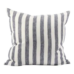 Santi Feather Fill Cushion 50x50cm in Off White / Navy by OzDesignFurniture, a Cushions, Decorative Pillows for sale on Style Sourcebook