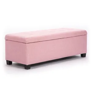 La Bella 102cm Pink Storage Ottoman Stool Fabric by Kid Topia, a Kids Storage & Toy Boxes for sale on Style Sourcebook