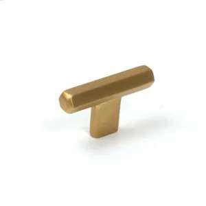 Momo Hendrix T Knob in Brushed Satin Brass by Momo Handles, a Cabinet Hardware for sale on Style Sourcebook