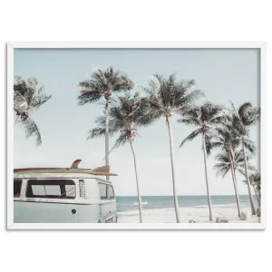 Kombi | Sea Green Surfer Van II  - Art Print by Print and Proper, a Prints for sale on Style Sourcebook