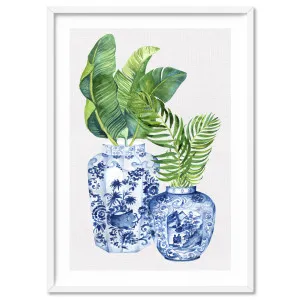 Palm Leaves Ginger Jar Duo - Art Print by Print and Proper, a Prints for sale on Style Sourcebook