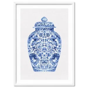 Chinoiserie Ginger Jar on Linen I - Art Print by Print and Proper, a Prints for sale on Style Sourcebook