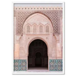 Ornate Moroccan Doorway in Blush & Teals - Art Print by Print and Proper, a Prints for sale on Style Sourcebook