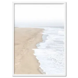 Sandy Beach & Ocean Waves in Pastels - Art Print by Print and Proper, a Prints for sale on Style Sourcebook