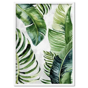 Tropical Palm & Banana Leaves Foliage in Watercolour II - Art Print by Print and Proper, a Prints for sale on Style Sourcebook