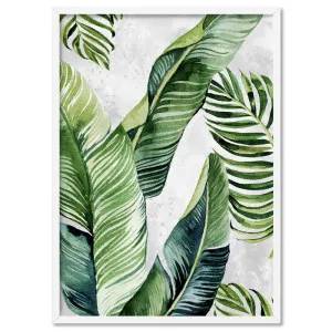 Tropical Palm & Banana Leaves Foliage in Watercolour I - Art Print by Print and Proper, a Prints for sale on Style Sourcebook