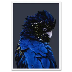 Black Cockatoo (indigo tones) - Art Print by Print and Proper, a Prints for sale on Style Sourcebook