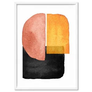 Abstract Mid Century | Terracotta on Black II - Art Print by Print and Proper, a Prints for sale on Style Sourcebook