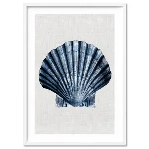 Sea Shells in Navy | Sea Scallop - Art Print by Print and Proper, a Prints for sale on Style Sourcebook