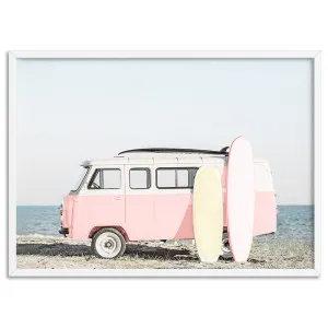 Pastel Beach Kombi Van Print - Art Print by Print and Proper, a Prints for sale on Style Sourcebook