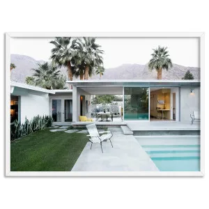 Palm Springs | Poolside Backyard View - Art Print by Print and Proper, a Prints for sale on Style Sourcebook
