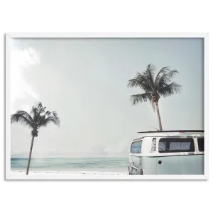 Kombi | Sea Green Surfer Van I  - Art Print by Print and Proper, a Prints for sale on Style Sourcebook