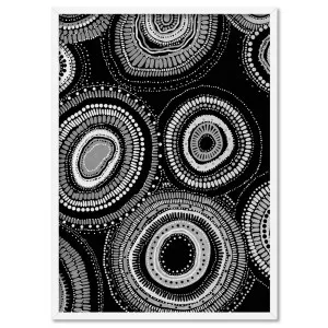 Dancing Bora Rings II B&W - Art Print by Leah Cummins by Print and Proper, a Prints for sale on Style Sourcebook