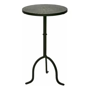 Haverick Mosaic Top Metal Round Occasional Table, Black / Black by Florabelle, a Side Table for sale on Style Sourcebook