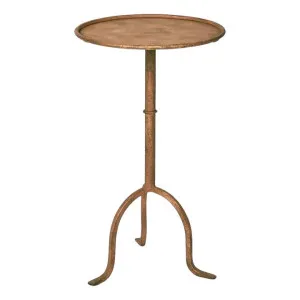 Haverick Metal Round Occasional Table, Aged Brass by Florabelle, a Side Table for sale on Style Sourcebook