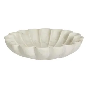 Flora Marble Shallow Bowl, Large, White by Florabelle, a Decorative Plates & Bowls for sale on Style Sourcebook