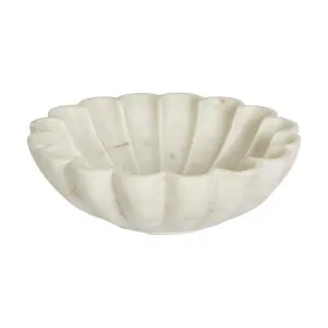Flora Marble Shallow Bowl, Medium, White by Florabelle, a Decorative Plates & Bowls for sale on Style Sourcebook