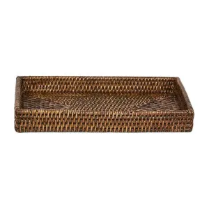 Paume Handcrafted Rattan Tidy Tray, Antique Brown by Florabelle, a Trays for sale on Style Sourcebook