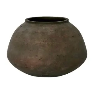 Landis Fiber Stone Squat Vase, Earth Brown by Florabelle, a Vases & Jars for sale on Style Sourcebook