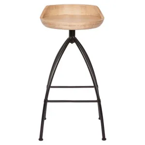 Portland Mango Wood & Iron Swival Bar Stool by Florabelle, a Bar Stools for sale on Style Sourcebook