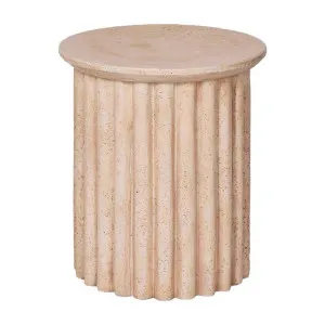 Tivoli Faux Travertine Round Side Table by Florabelle, a Side Table for sale on Style Sourcebook