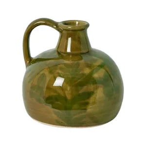 Mae Terracotta Pitcher Vase, Green by Florabelle, a Vases & Jars for sale on Style Sourcebook