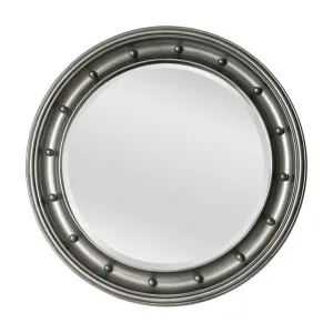 Clive Round Wall Mirror, 90cm, Burnt Silver by Florabelle, a Mirrors for sale on Style Sourcebook