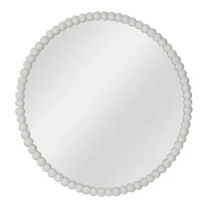 Bobbin Oak Timber Frame Round Wall Mirror, 90cm, White by Florabelle, a Mirrors for sale on Style Sourcebook